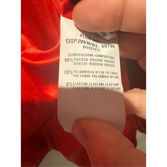 Plein Sud Jeanius red jersey knit blazer jacket size us 8 / fr 40 - Picture 4 of 7